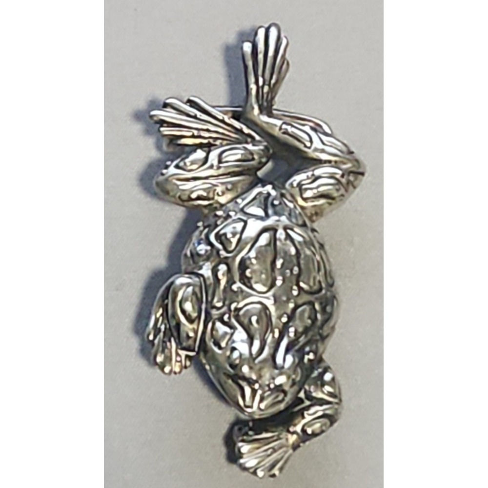 Alexander's Belts & Buckles Sterling Silver Frog Toad Buckle 68g Signed 1998